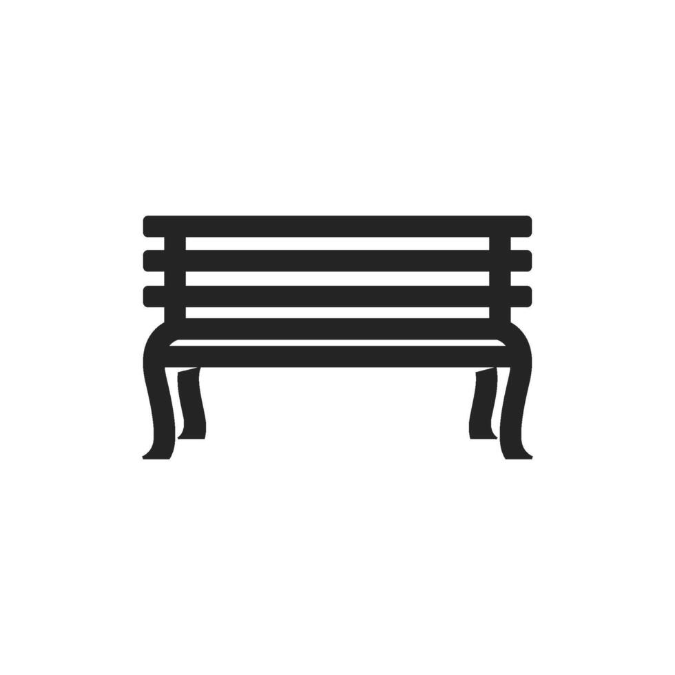 parco panchina icona nel di spessore schema stile. nero e bianca monocromatico vettore illustrazione.