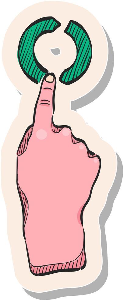 mano disegnato etichetta stile icona touchpad gesto vettore