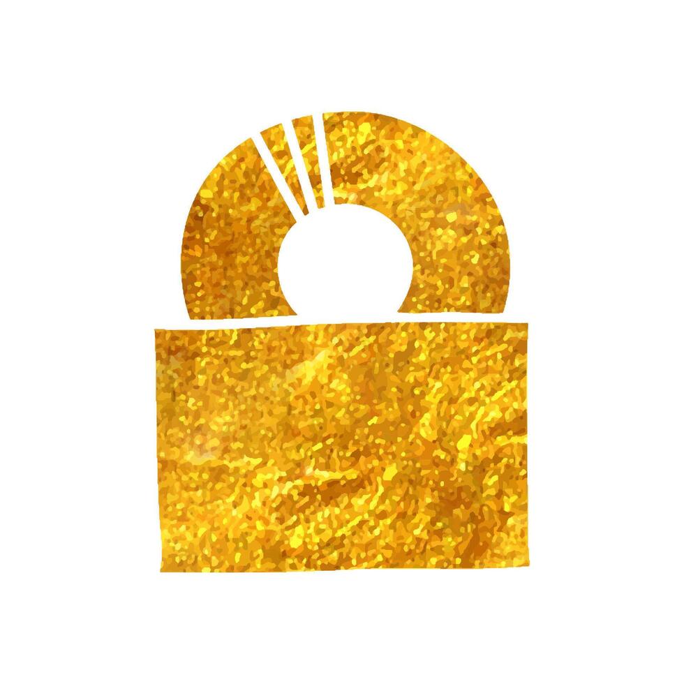 mano disegnato musica album icona nel oro Foglio struttura vettore illustrazione