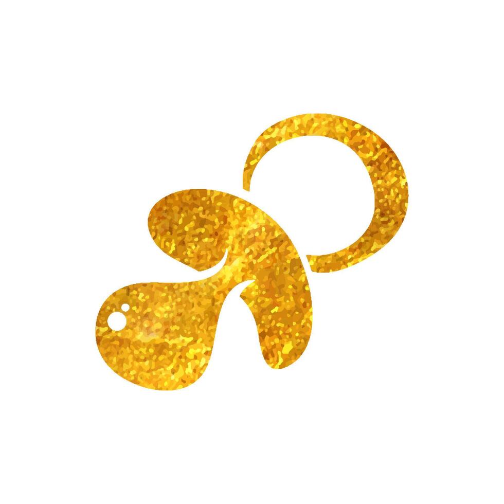 mano disegnato pacificatore icona nel oro Foglio struttura vettore illustrazione