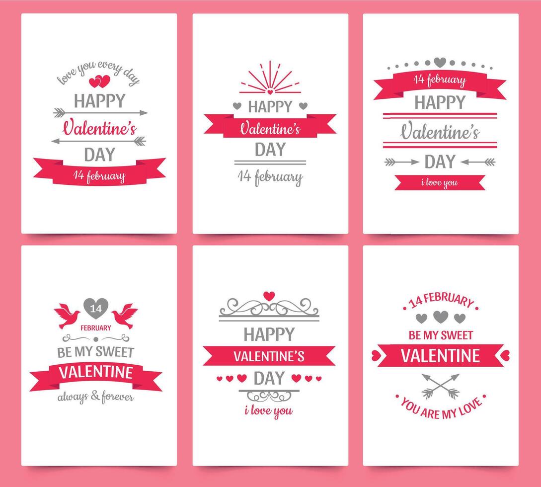 San Valentino giorno Vintage ▾ saluto carta per vacanza celebrazione. testo con amore cuori per coppia, romantico auguri vettore