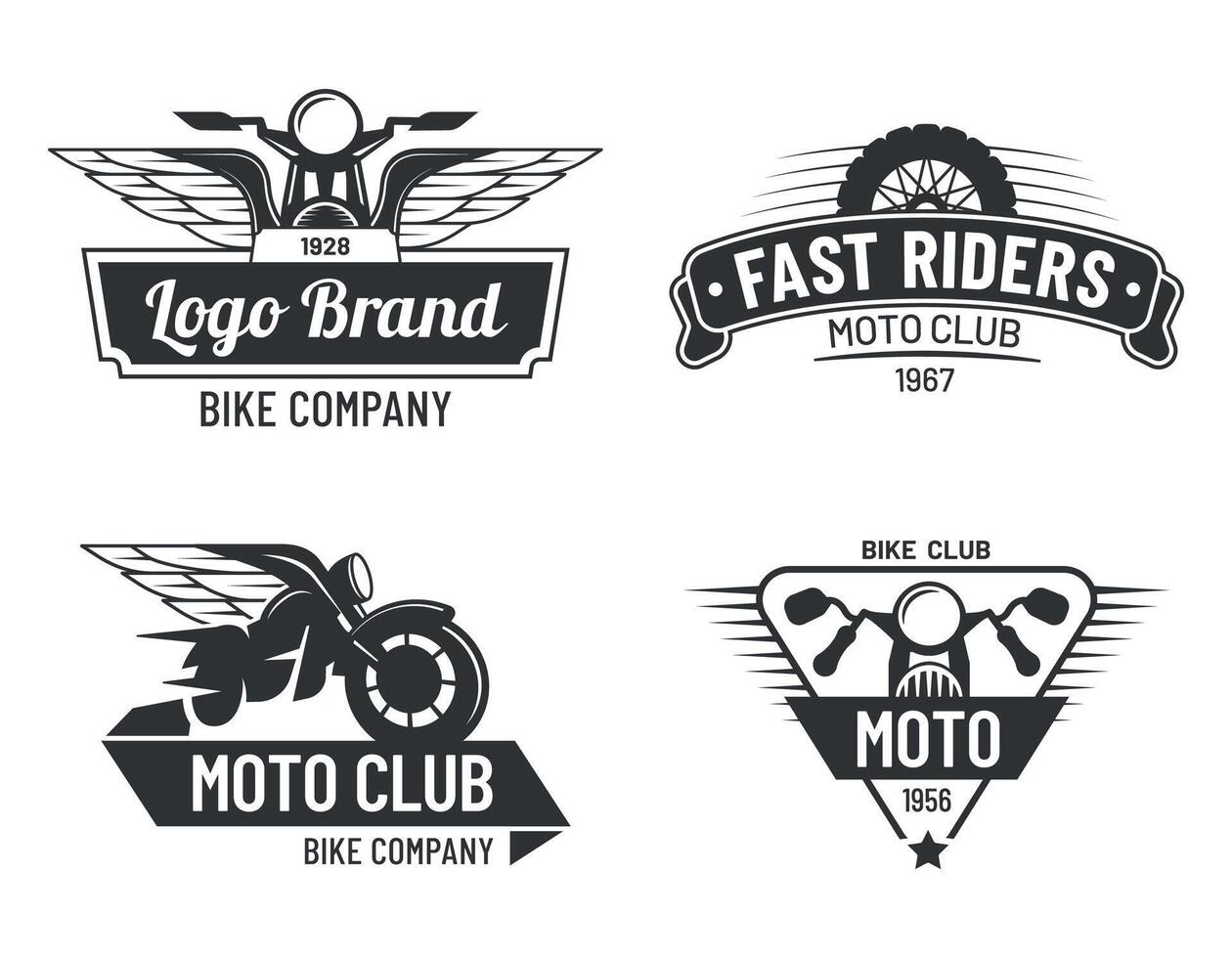 motociclo badge impostare, veloce piloti moto club vettore