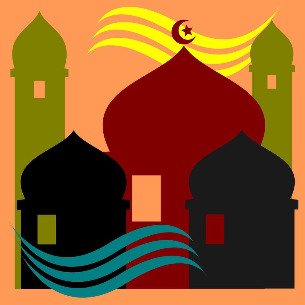 colorato moschee illustrazione vettore