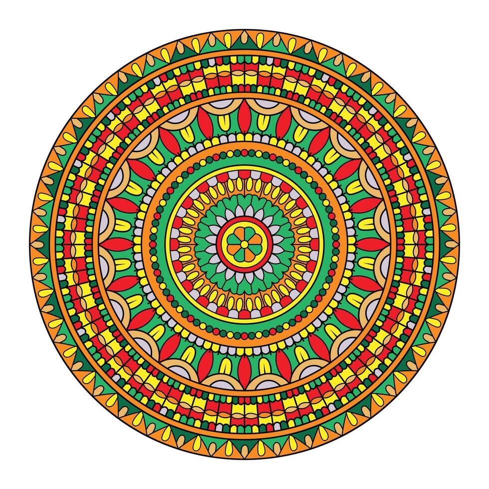 mandala di fiori. elementi decorativi d'epoca. motivo orientale, illustrazione vettoriale. motivi islam, arabi, indiani, marocchini, spagnoli, turchi, pakistani, cinesi, mistici, ottomani. vettore