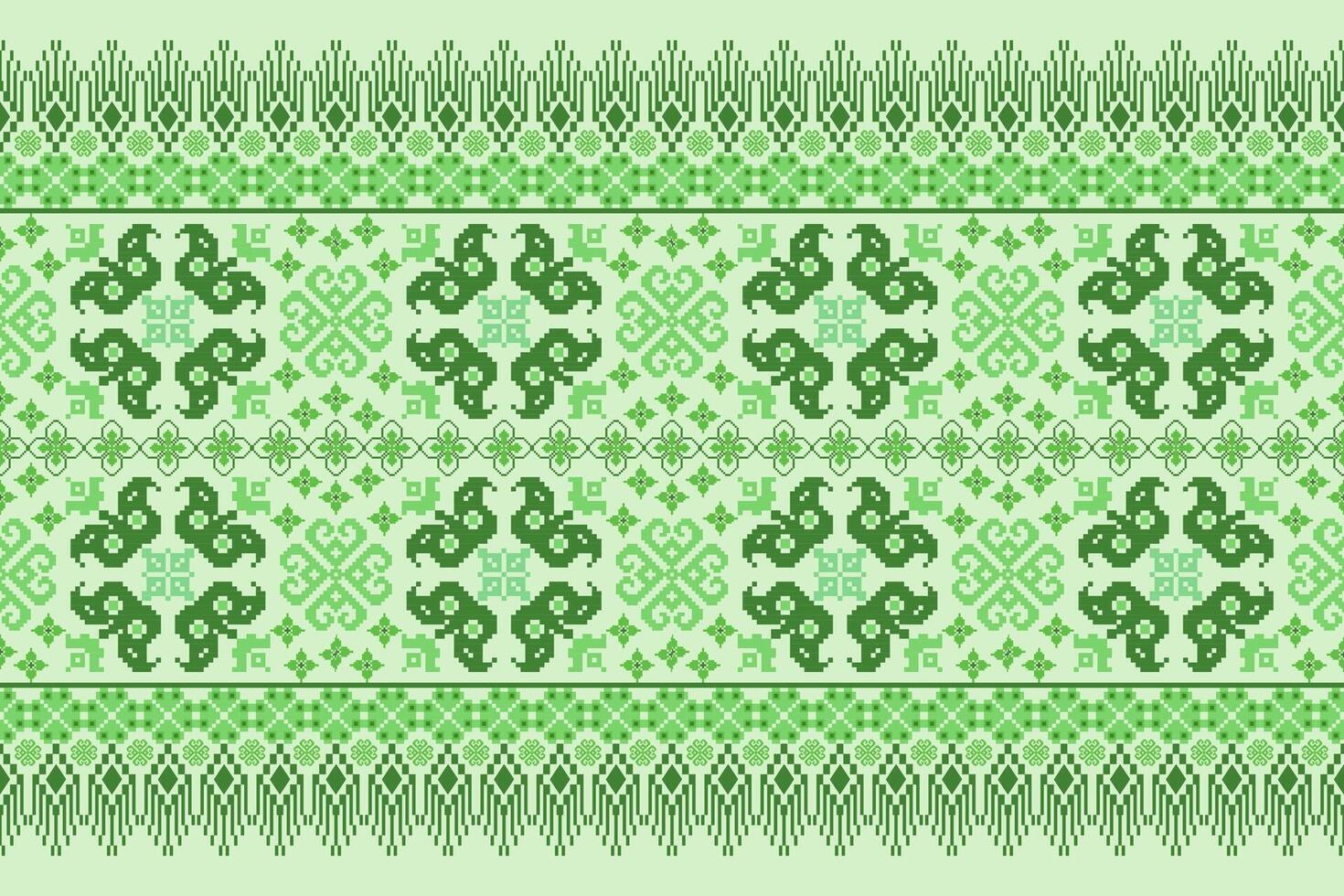 floreale pixel arte modello su bianca sfondo.geometrico etnico orientale ricamo vettore illustrazione.pixel stile, astratto sfondo, croce punto.design per struttura, tessuto, stoffa, sciarpa, tavolo corridore.