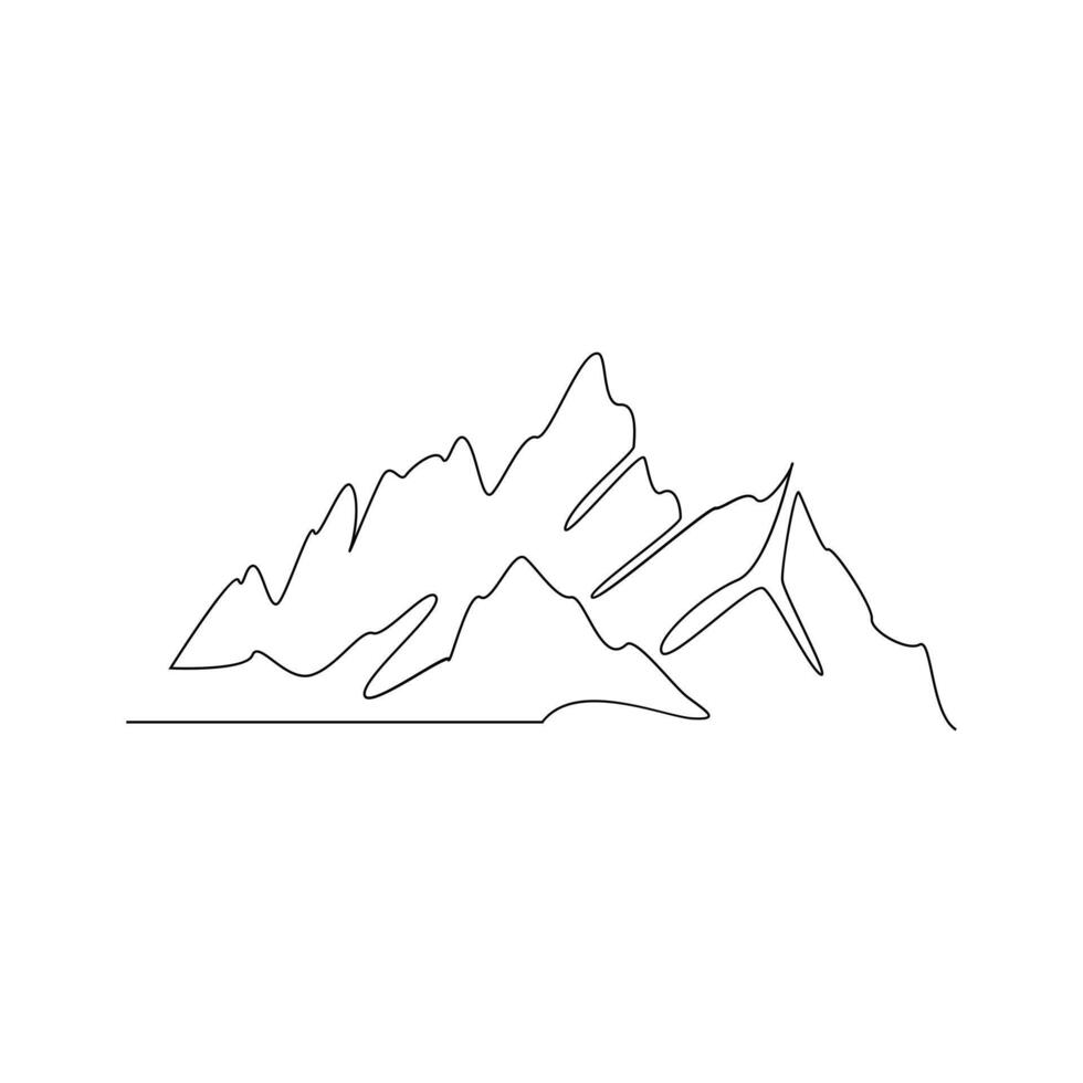 montagna continuo uno linea arte vettore e illustrazione minimalista professionista design.