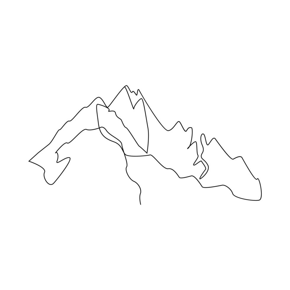 vettore montagna paesaggio continuo uno linea arte disegno concetto di vacanza minimalista professionista