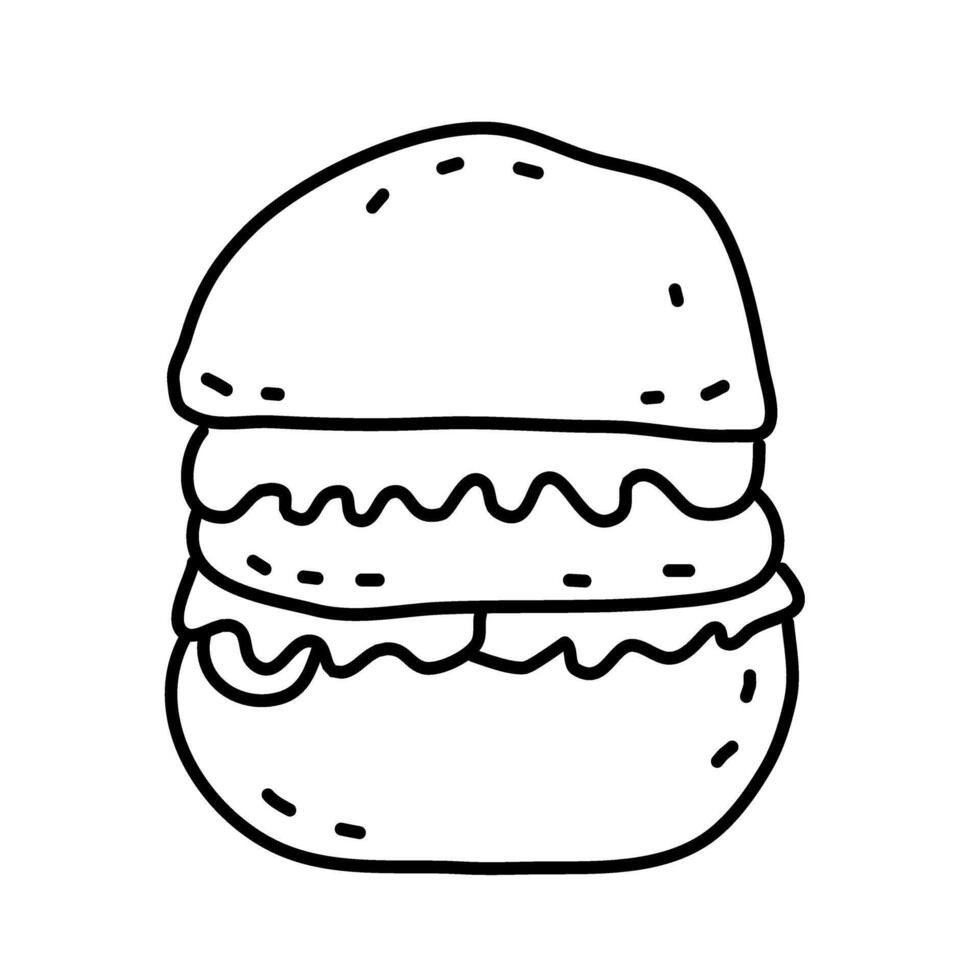 hamburger di estate scarabocchi icona impostato vettore