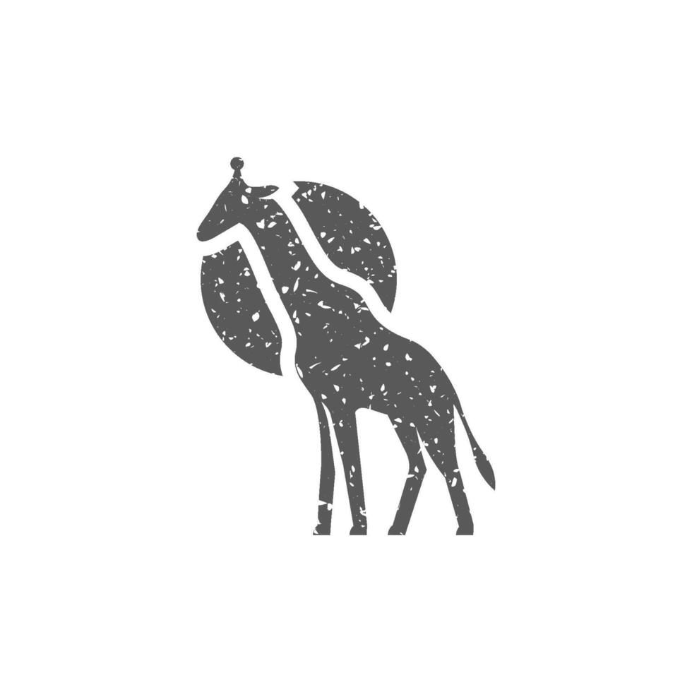giraffa icona nel grunge struttura vettore illustrazione