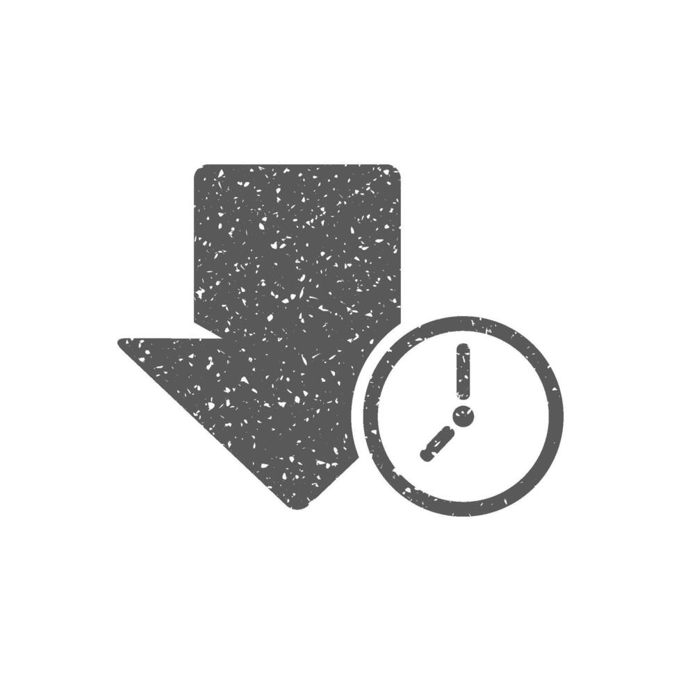 Scarica freccia con orologio icona nel grunge struttura vettore illustrazione