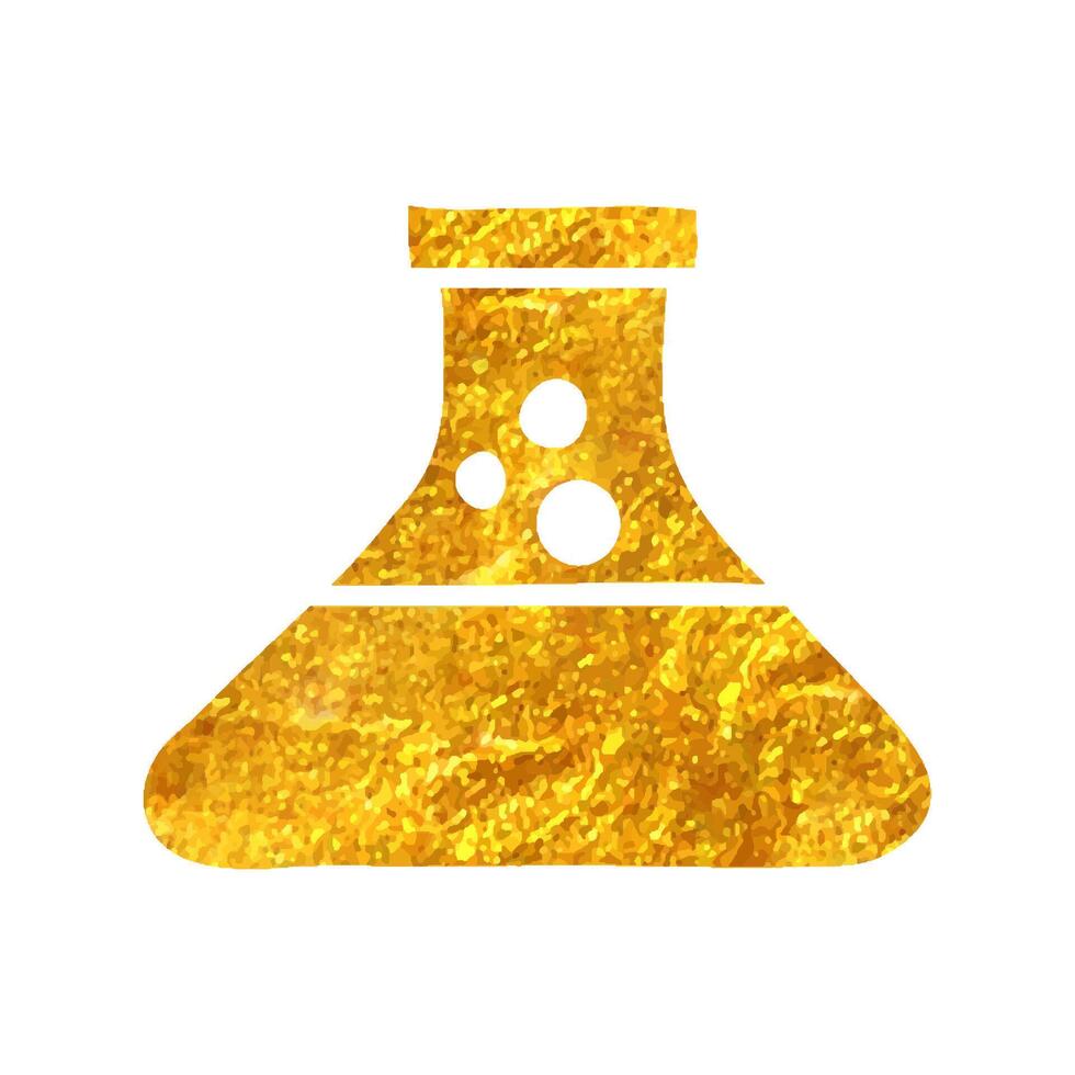 mano disegnato coppa icona nel oro Foglio struttura vettore illustrazione
