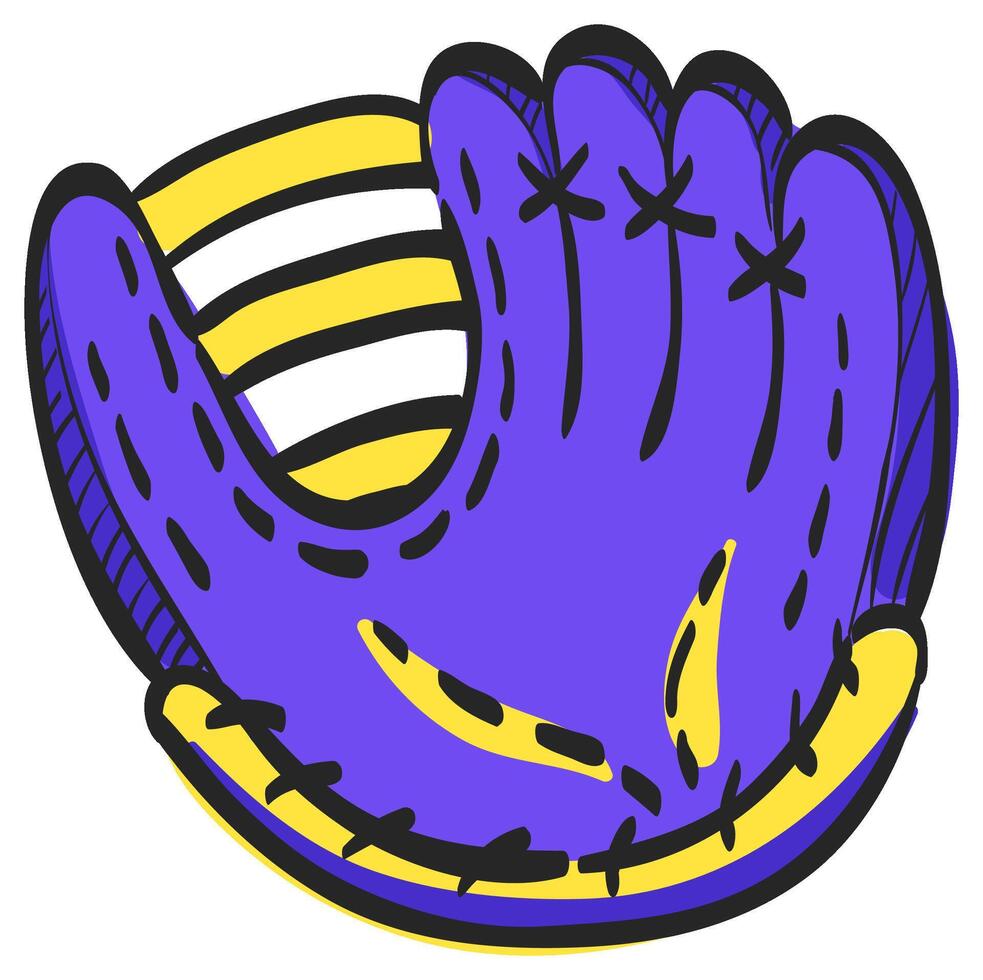 baseball guanto icona nel mano disegnato colore vettore illustrazione