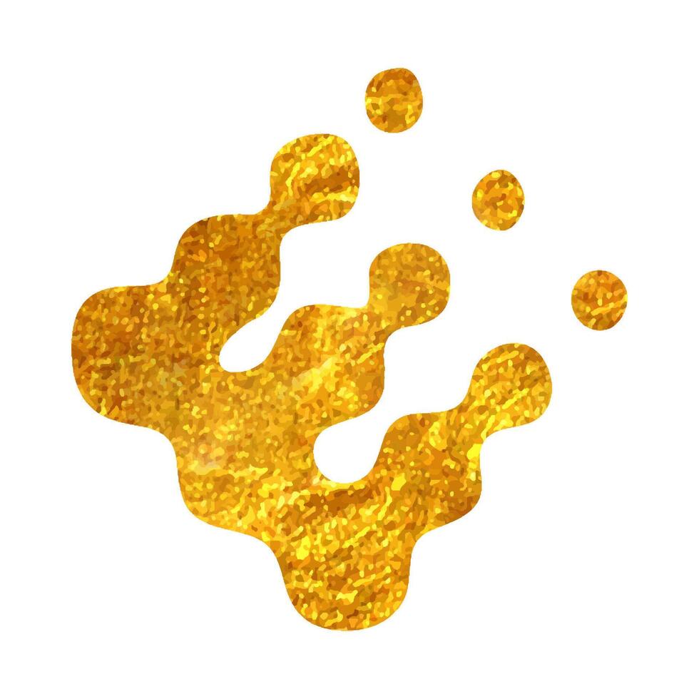 mano disegnato stampa raster puntini icona nel oro Foglio struttura vettore illustrazione