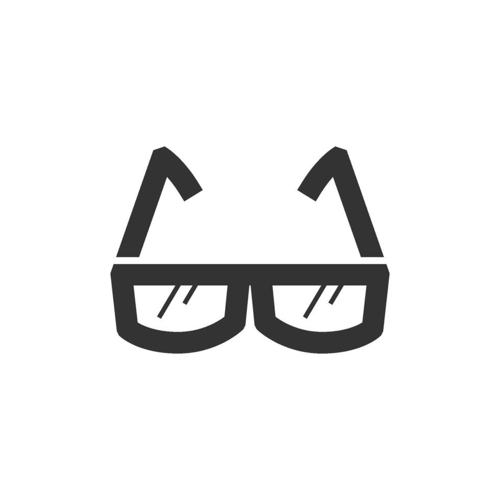 occhiali icona nel di spessore schema stile. nero e bianca monocromatico vettore illustrazione.