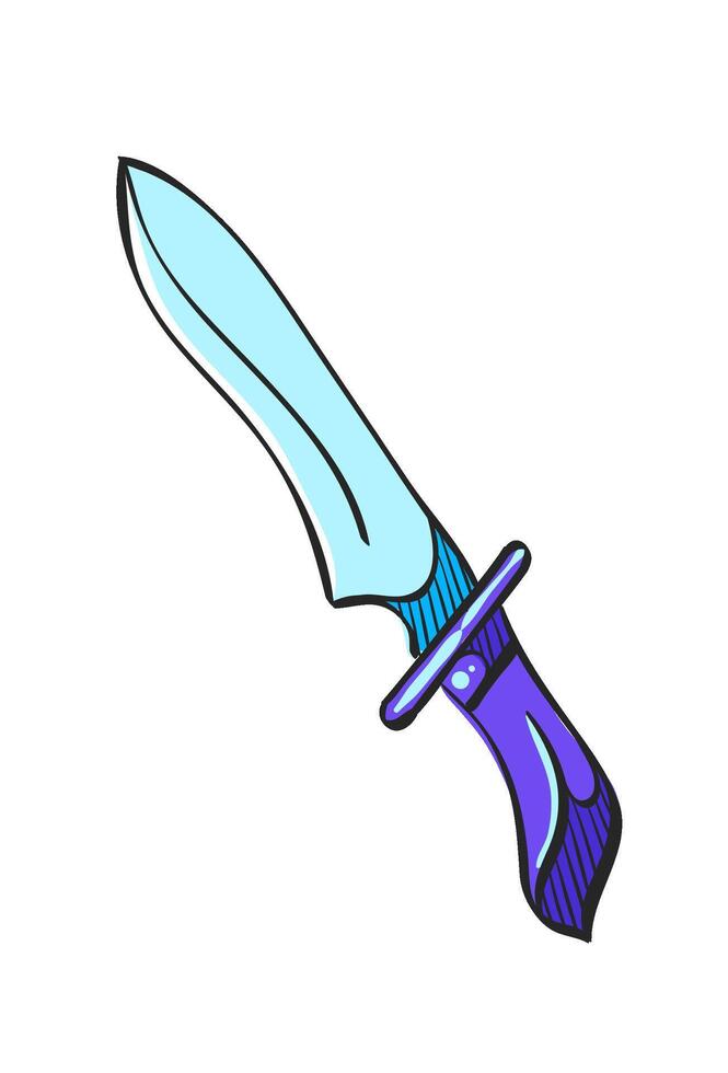 coltello icona nel mano disegnato colore vettore illustrazione