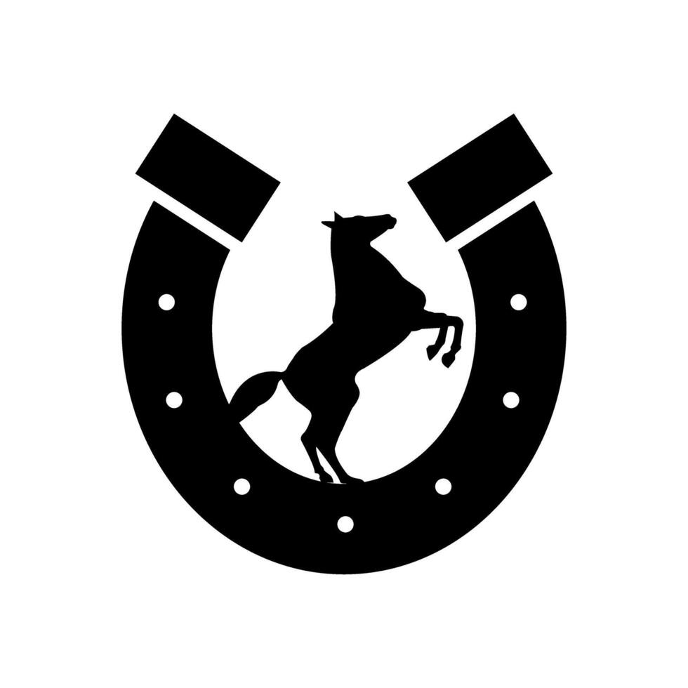 cavallo icona vettore. ferro di cavallo illustrazione cartello. stallone simbolo o logo. vettore