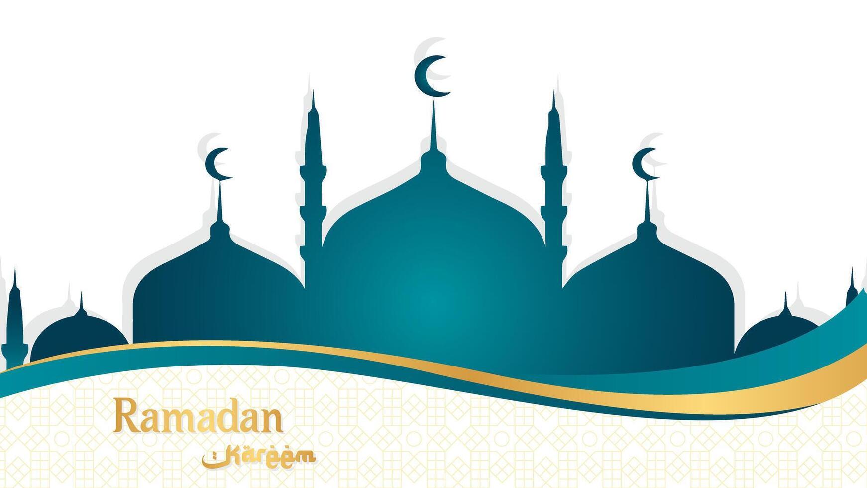 Ramadan kareem, islamico sfondo bandiera modello. moschea illustrazione vettore