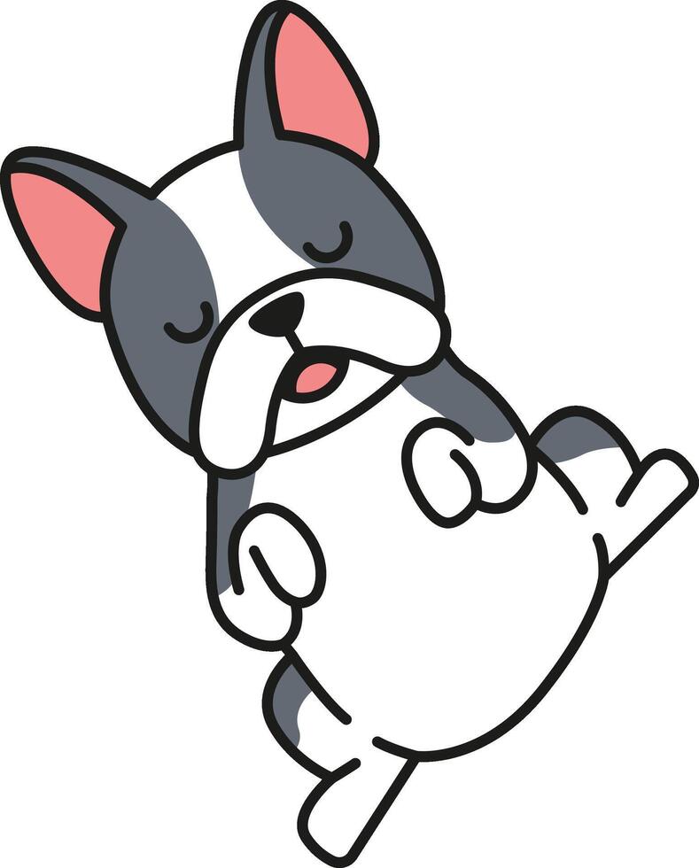 carino francese bulldog cartone animato vettore illustrazione isolato su bianca sfondo.