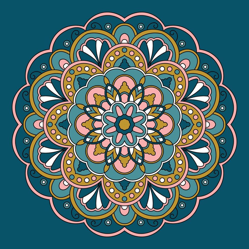 mano disegnato fiore mandala colorato vettore illustrazione