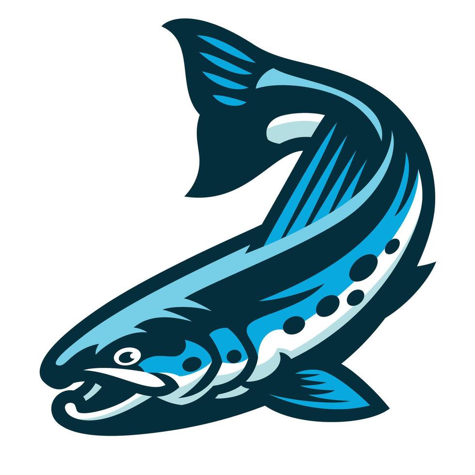 trota pesce logo portafortuna design vettore