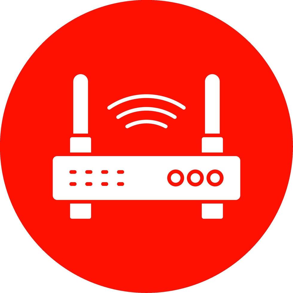 Wi-Fi router glifo cerchio icona vettore