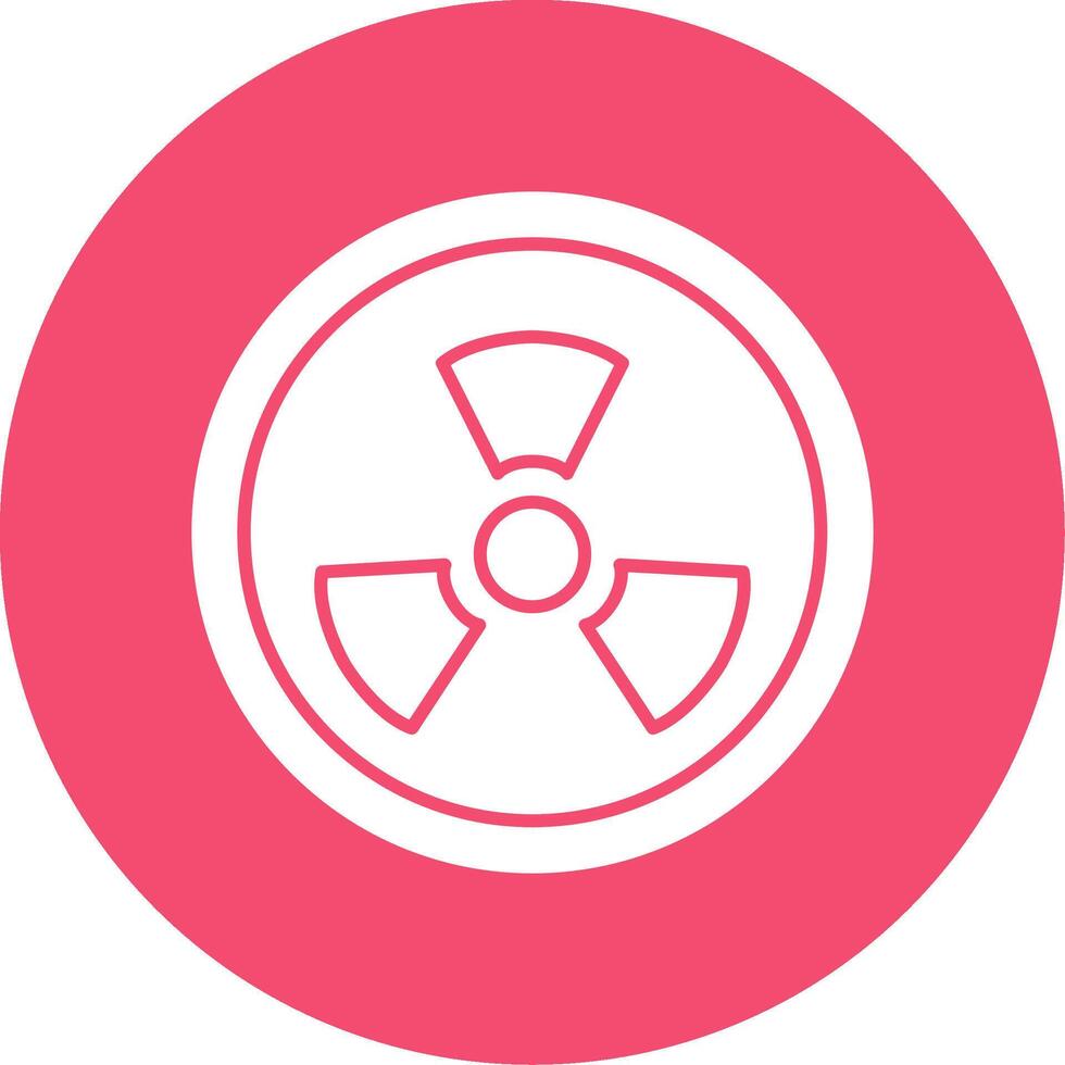 radioattività glifo cerchio icona vettore