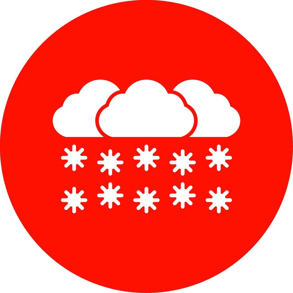 nevicando glifo cerchio icona vettore