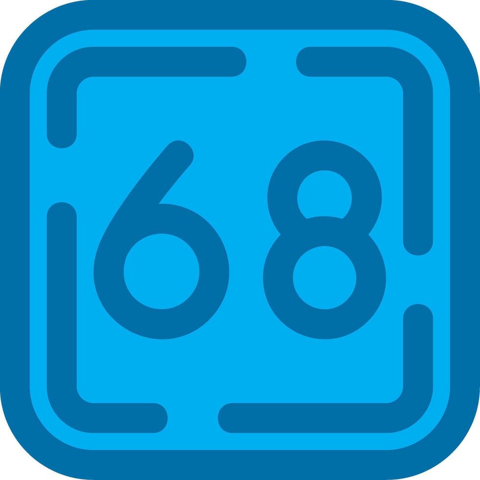 sessanta otto blu linea pieno icona vettore