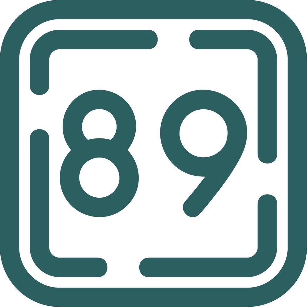 ottanta nove linea pendenza verde icona vettore