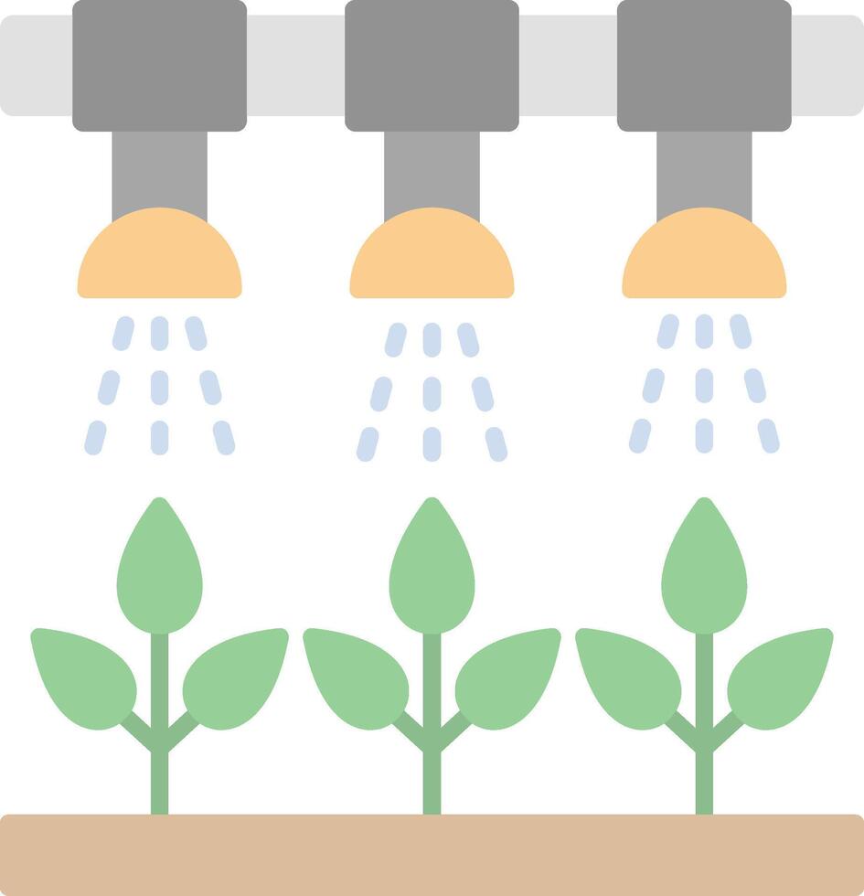 irrigazione sistema piatto leggero icona vettore