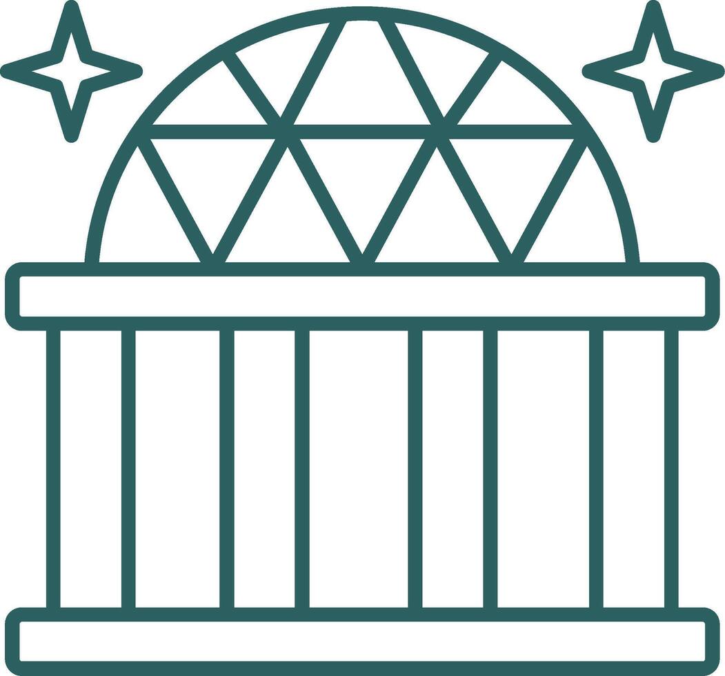 icona del gradiente della linea della cupola vettore