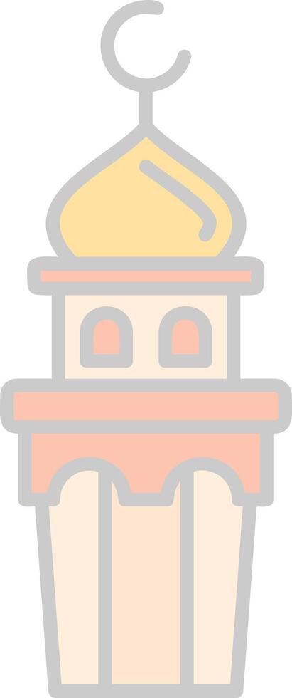 minareto linea pieno leggero icona vettore