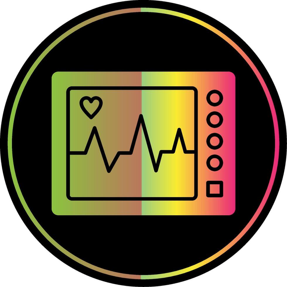 ecg macchina glifo dovuto colore icona vettore