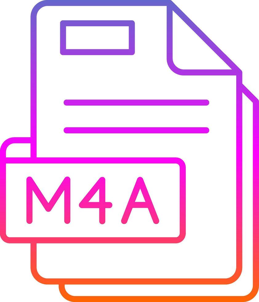 m4a linea pendenza icona vettore