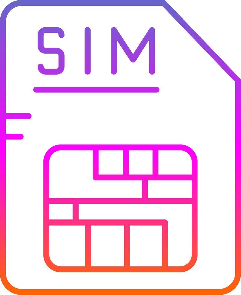 sim linea pendenza icona vettore