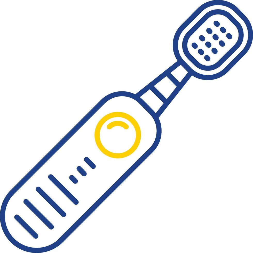 icona a due colori della linea dello spazzolino elettrico vettore