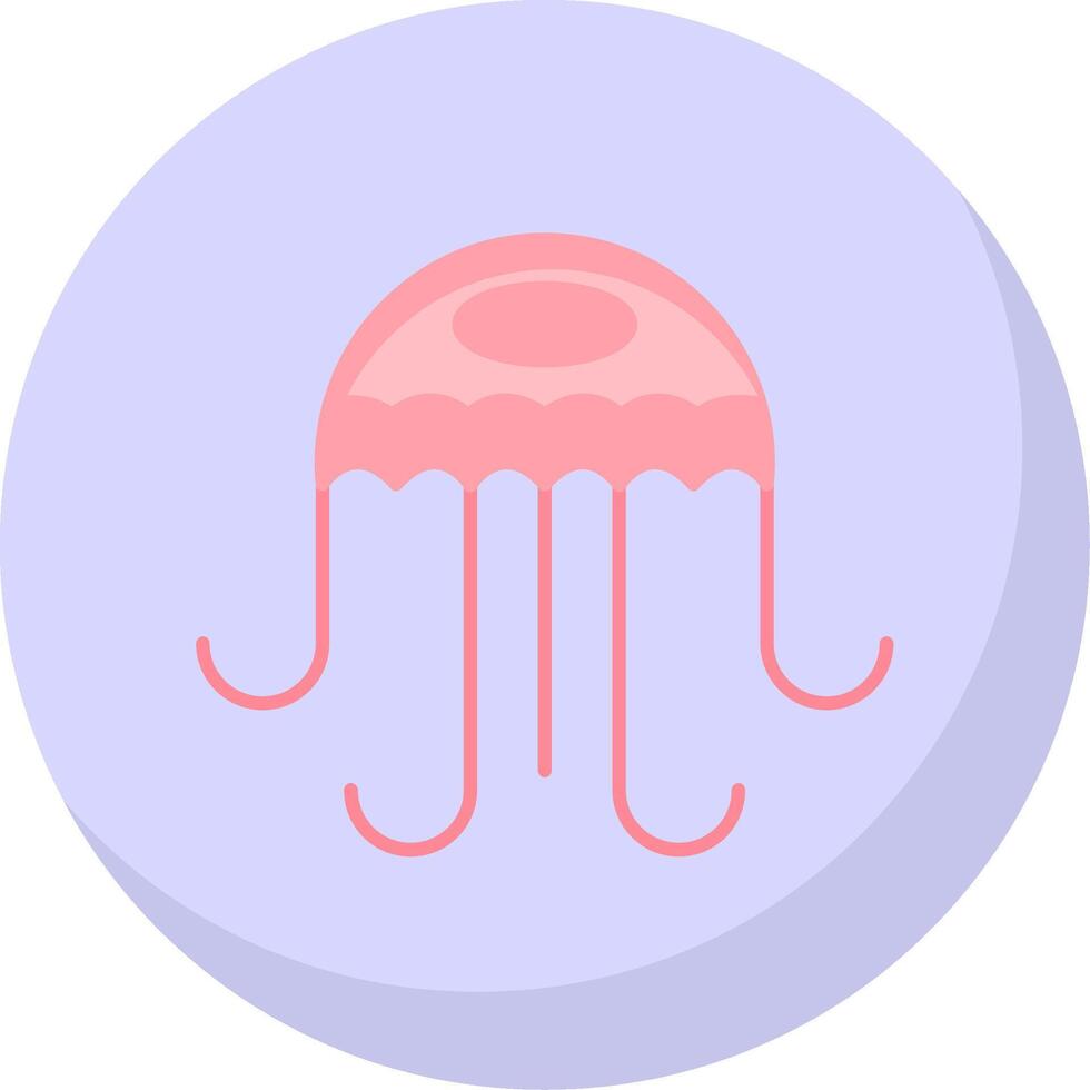 Medusa piatto bolla icona vettore