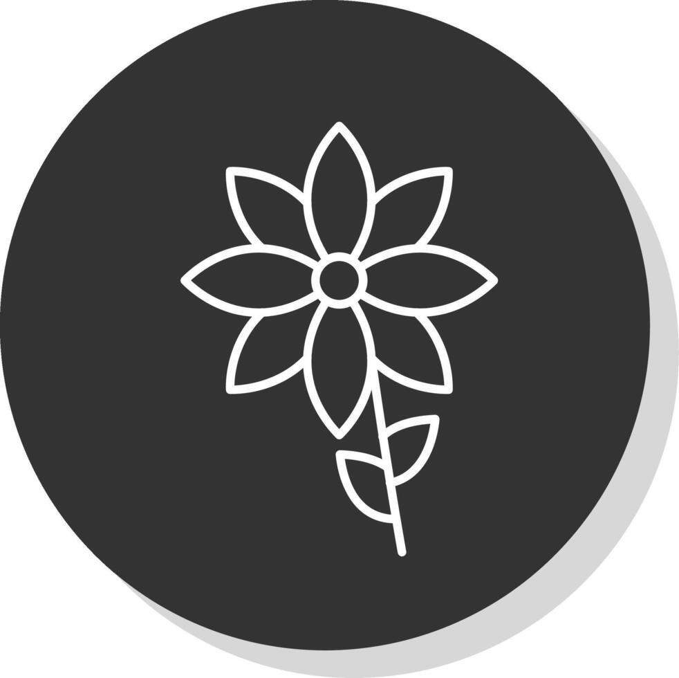 fiore linea grigio icona vettore