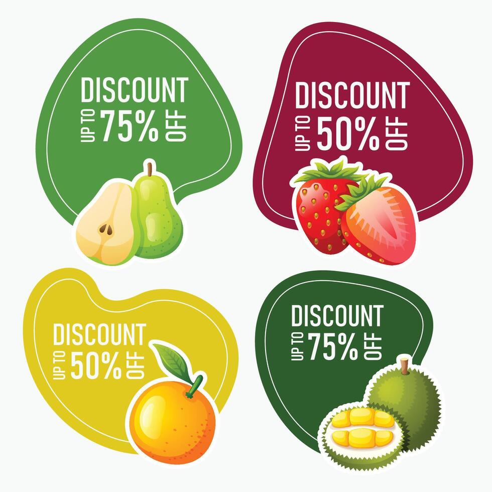 frutta etichetta vendita design per promozioni vettore