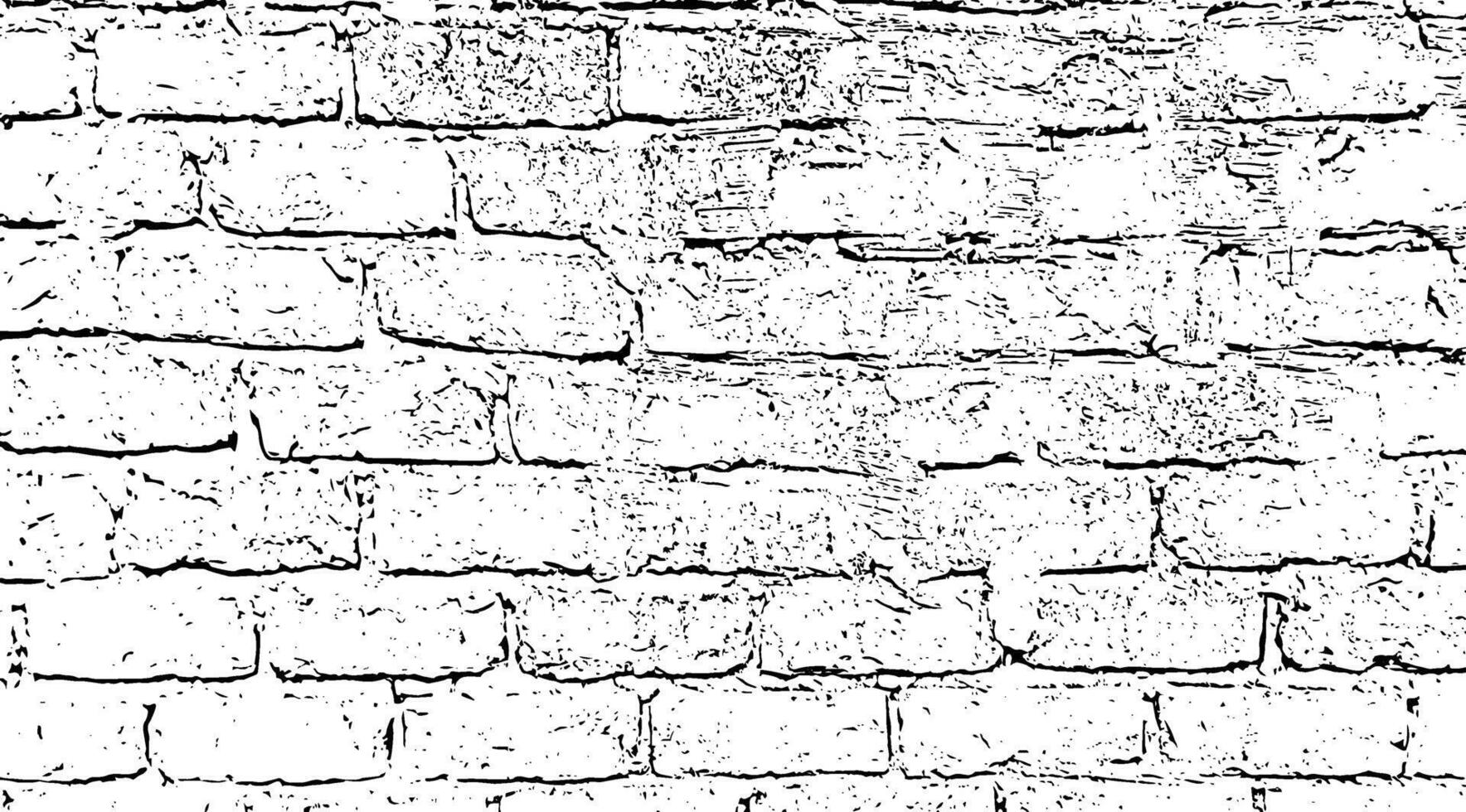 un' nero e bianca disegno di un' mattone parete, un' impostato di quattro diverso mattone muri, quattro diverso tipi di mattone pavimentazione pietre, Vintage ▾ mattone parete vettore, vettore