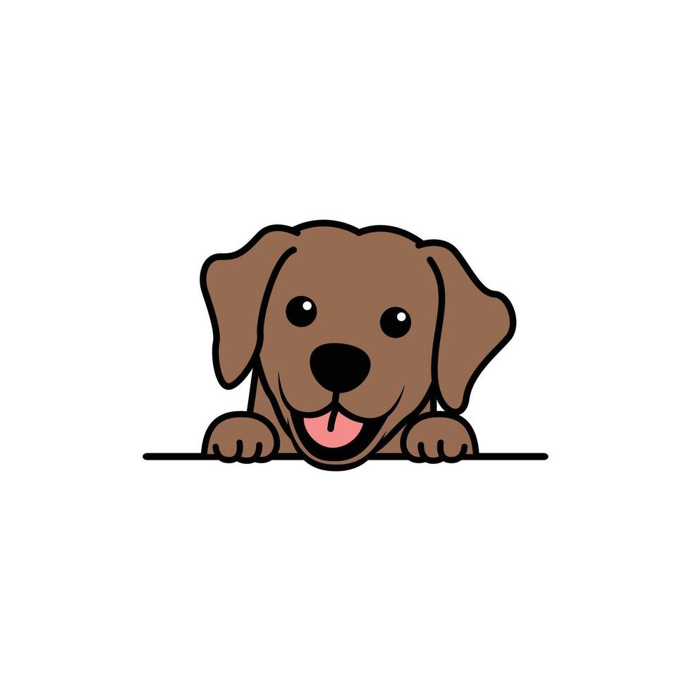 carino labrador cane da riporto cucciolo cioccolato colore cartone animato, vettore illustrazione