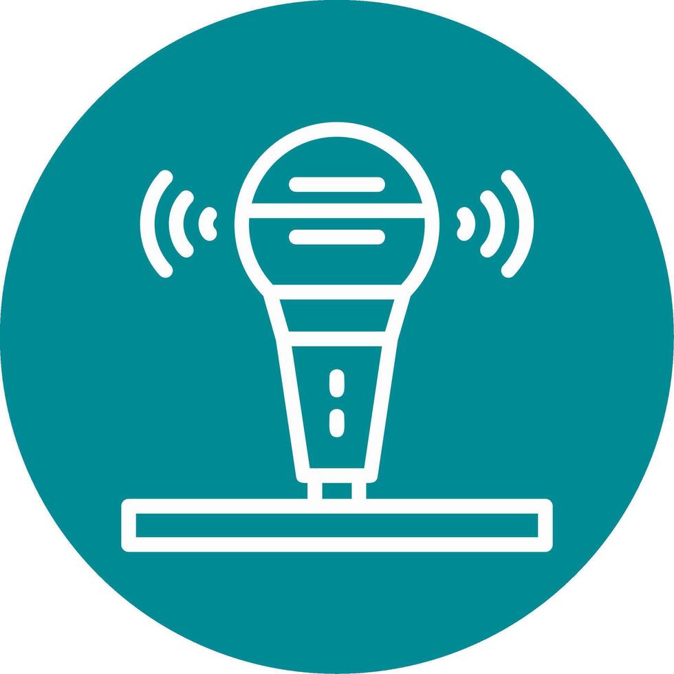 microfono schema cerchio icona vettore