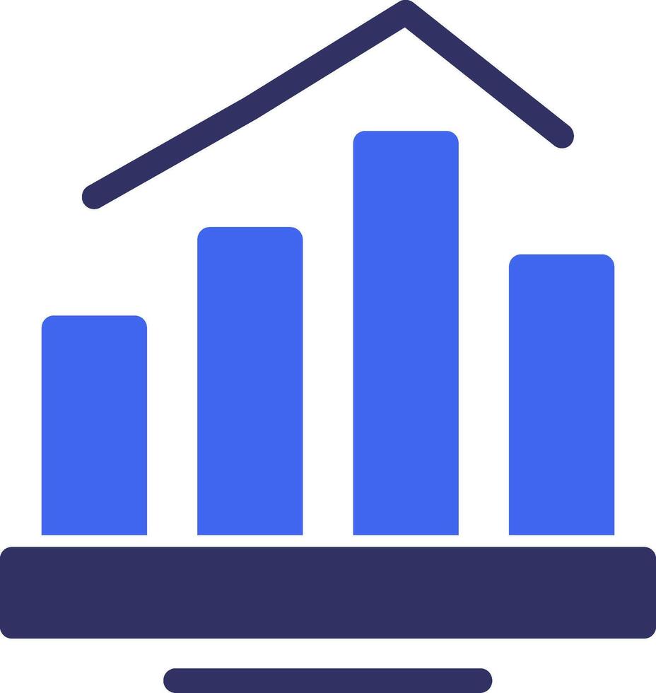bar grafico solido Due colore icona vettore