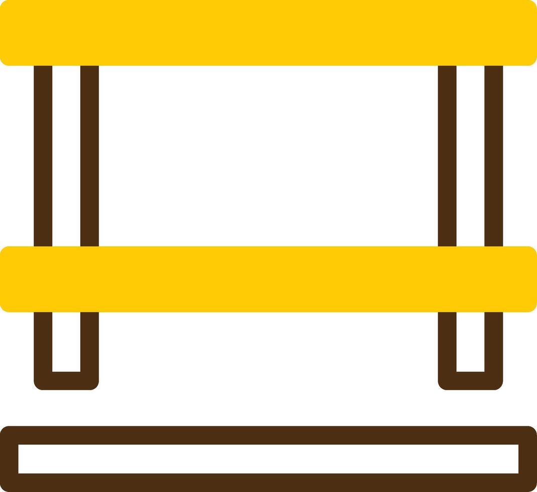 tavolo giallo lieanr cerchio icona vettore