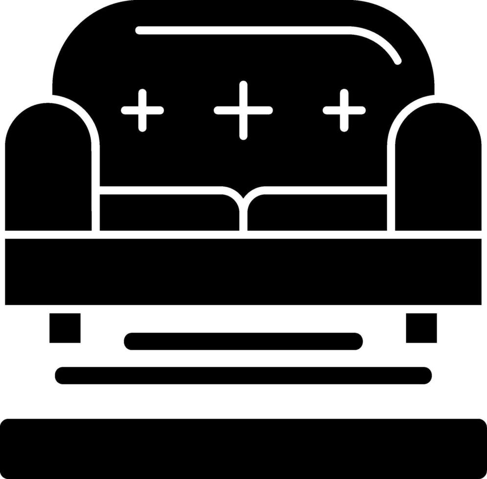 icona del glifo del divano vettore