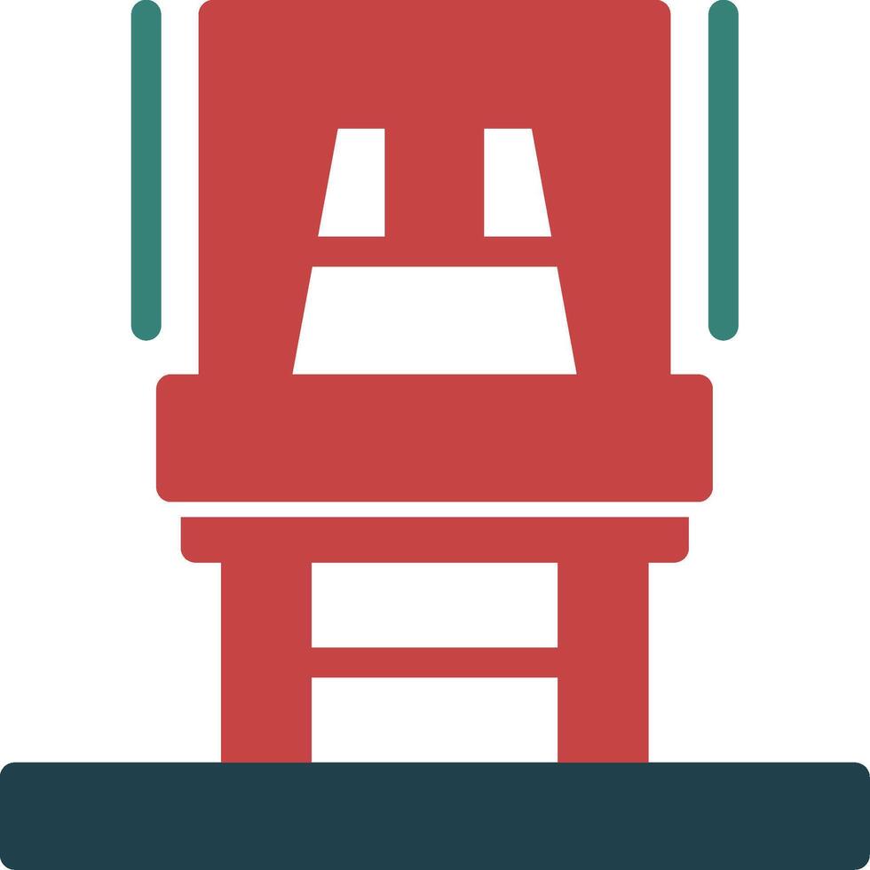 icona a due colori del glifo della sedia vettore