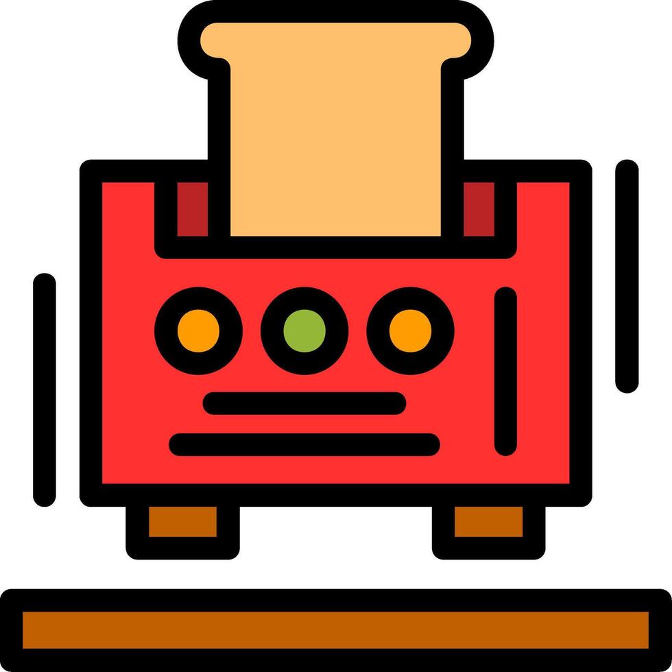 tostapane linea pieno icona vettore