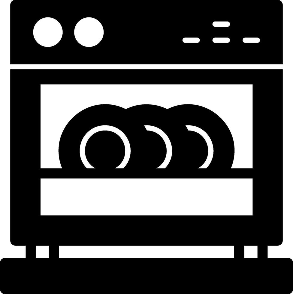 icona del glifo della lavastoviglie vettore