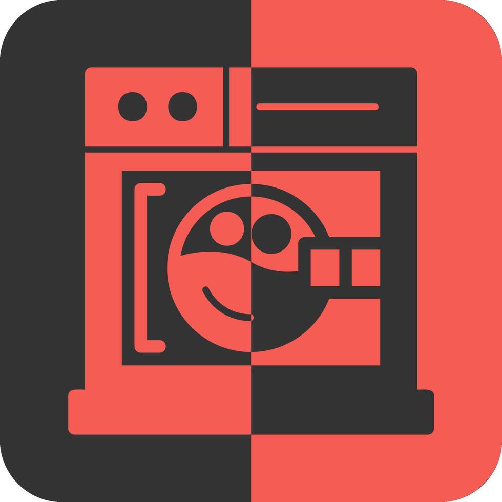 lavaggio macchina rosso inverso icona vettore