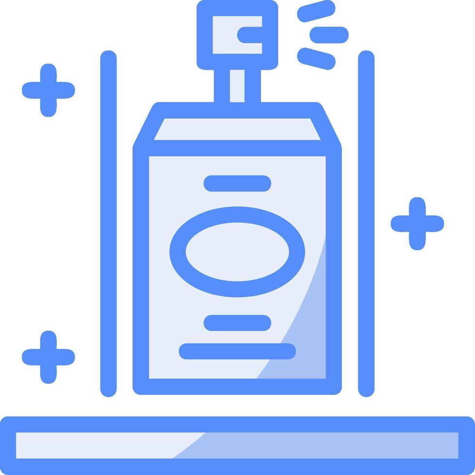 aria deodorante linea pieno blu icona vettore